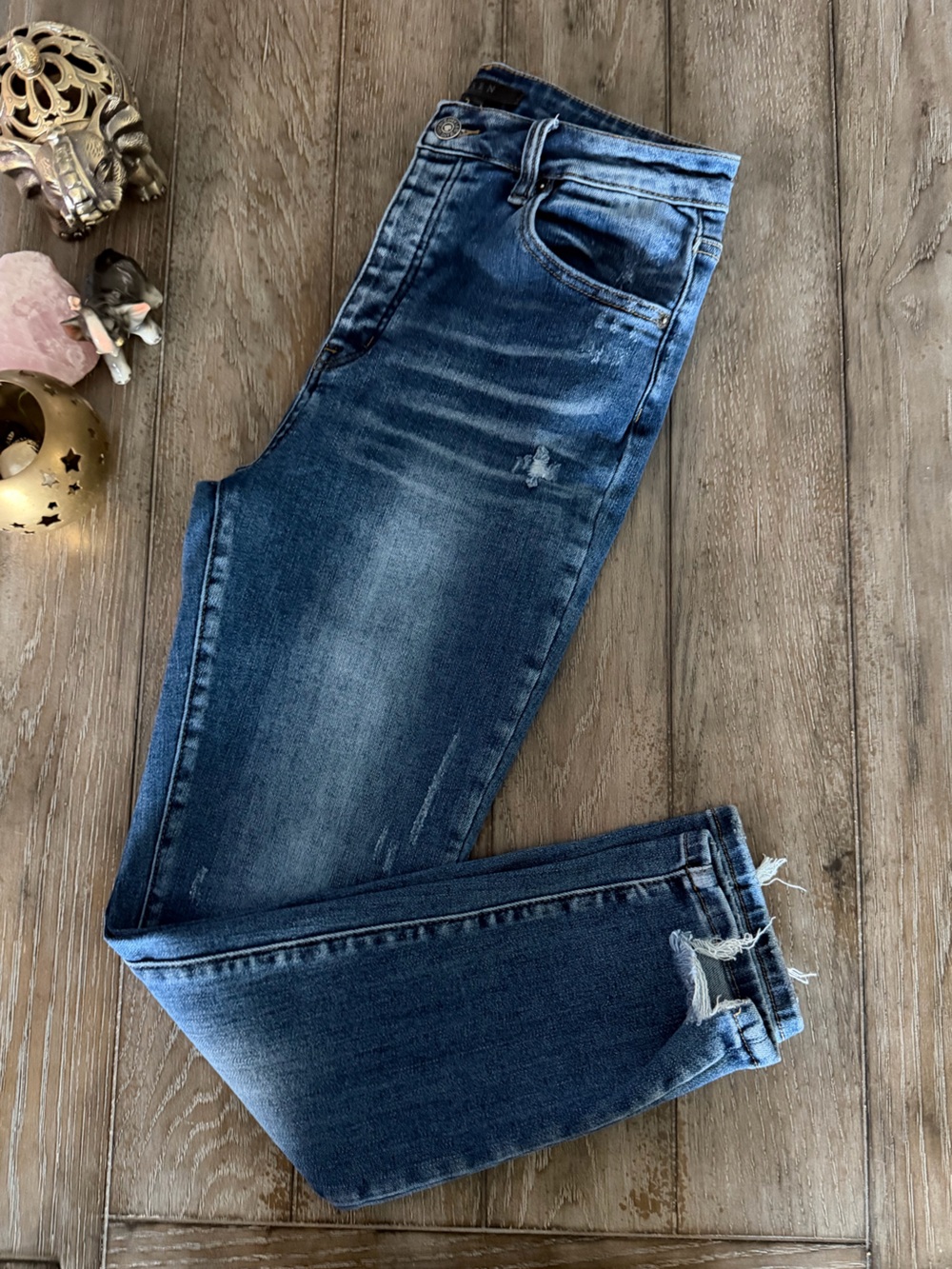 Women’s RISEN Distressed Blue Denim Jeans - Picture 2 of 10